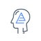 Human head profile and pyramid of need, cognitive psychology, fulfillment or mindfulness