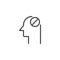 Human head with prohibition sign outline icon