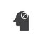 Human head with prohibition sign vector icon