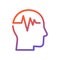 Human head pulse icon, Medical brain and mental health concept, Line design for logo, apps, UI and websites