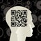 human head with the QR-Code