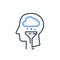 Human head and rainy cloud, cognitive psychology or psychiatry concept, mental illness