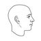 Human head in side view, outline variant