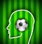 Human head with soccer ball - supporters