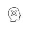 Human Head Target Silhouette and Line Icon. Marketing Sociology Focus Goal on Customer Mind Pictogram. Centric Aim