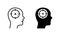 Human Head Target Silhouette and Line Icon Set. Sociology Marketing, Focus Goal on Customer Mind Pictogram. Aim