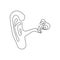 Human hearing organ one line art. Continuous line drawing of human, internal, organs, ear, hearing organ, auricle