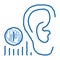 human hearing warning doodle icon hand drawn illustration