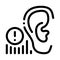 Human hearing warning icon vector outline illustration