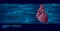 Human heart anatomical medicine shape. Doctor online binary code information data flow innovative technology vector
