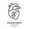 Human heart editable stroke outline icon isolated on white background flat vector illustration. Pixel perfect. 64 x 64