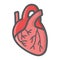 Human heart filled outline icon, medicine