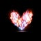 Human heart in flames
