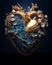 Human Heart with Flowers - Love and Emotion Concept - Generative AI