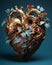 Human Heart with Flowers - Love and Emotion Concept - Generative AI
