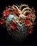 Human Heart with Flowers - Love and Emotion Concept - Generative AI