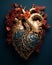 Human Heart with Flowers - Love and Emotion Concept - Generative AI