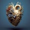 Human Heart with Flowers - Love and Emotion Concept - Generative AI