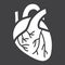 Human heart glyph icon, medicine healthcare