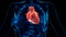 human heart illness x ray scan, cg medical 3d illustration