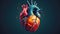 Human heart illustration, in the style of colorful realism, dark compositions, hyper-detailed illustrations, Generative AI