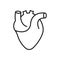 Human Heart Line Icon. Medical Cardiology Linear Symbol. Anatomy of Healthy Cardiovascular Organ Outline Icon. Cardiac
