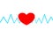 Human heart medical cardiogram on white background