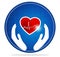 Human heart protection symbol