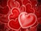 Human heart shaped blood cells background. 3D illustration