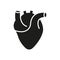 Human Heart Silhouette Icon. Anatomy of Healthy Cardiovascular Organ Icon. Cardiac Muscle Sign. Medical Cardiology Glyph