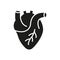 Human Heart Silhouette Icon. Medical Cardiology Glyph Symbol. Anatomy of Healthy Cardiovascular Organ Icon. Cardiac