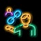 Human Hold Chain neon glow icon illustration