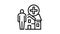 human and house for rent line icon animation