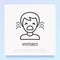 Human in hysterics, crying child thin line icon. Modern vector illustration of negative emotion