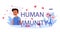 Human immunity typographic header. Idea of professional immunologist care,