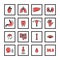 Human internal organs icons set for the clinic web, body part medical symbols with frame