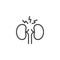 Human kidney pain line icon