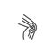 Human knee joint line icon