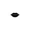 Human lips black isolated vector icon.