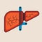 Human liver anatomy. Medical science vector illustration. Internal organ: gallbladder, and portal vein, hepatic duct