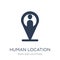 Human Location icon. Trendy flat vector Human Location icon on w