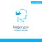 Human, Logical, Mind, Puzzle, Solution Blue Solid Logo Template. Place for Tagline