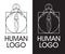 Human logo. Stylish sign made from geometric lines
