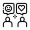 Human Lovely Talk Icon Vector Outline Illustration