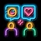 Human Lovely Talk neon glow icon illustration