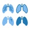 Human Lung Icons Set