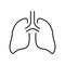 Human Lung Line Icon. Bronchi and Trachea Breath System Pictogram. Healthy Bronchial Respiratory Organ Outline Icon