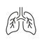 Human Lung Line Icon. Bronchi and Trachea Breath System Pictogram. Healthy Bronchial Respiratory Organ Outline Icon