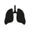 Human Lung Silhouette Icon. Healthy Bronchial Respiratory Organ Glyph Icon. Pneumonia Respiration Illness. Bronchi and