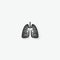 Human Lung Silhouette Icon sticker isolated on gray background